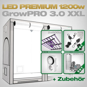 Grow Tent Complete Kit LED GrowPRO XXL, 2x Lumatek ZEUS 600W PRO 2.9