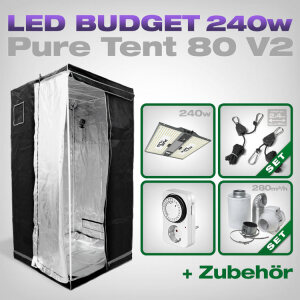 Pure Tent 80x80 LED Grow Set + 1x Pure LED Q240 V2