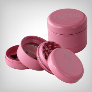 Black Leaf Lotus Grinder 4 parts ceramic coated, pink