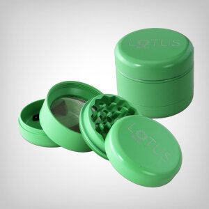 Black Leaf Lotus Grinder 4 parts ceramic coated, light green