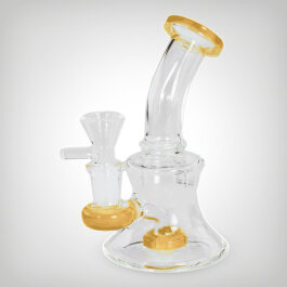 Black Leaf Glasbubbler Bong with percolator, beige