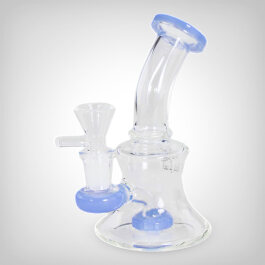 Black Leaf Glasbubbler Bong with percolator, light blue