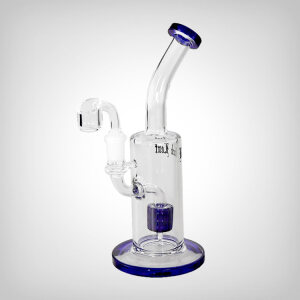 Black Leaf oil bong/dab rig with drum percolator, blue