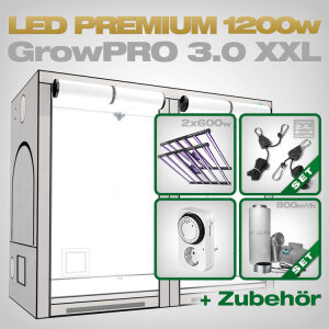 Grow Tent Complete Kit LED GrowPRO XXL, 2x Lumatek ZEUS 600W PRO 3.1