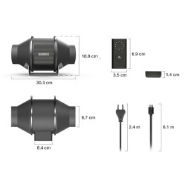 AC Infinity CLOUDLINE PRO S4, Quiet Inline Fan with Speed...